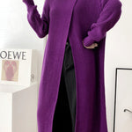 Original Loose Solid Color Split-Front Sweater Dress
