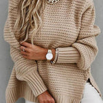 Side Split Knitted Sweater Top