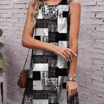 Sleeveless Plaid Round-Neck Mini Dresses