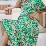 Vacation Loose Round Neck Puff Sleeve Dress