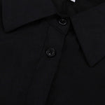 Bodycon Elasticated Waist Belted Buttoned Layered Solid Color Split-Joint Mini Dresses Shirt Dress