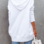Women's New V-Neck Hooded Irregular Sweater
