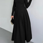 A-Line Bodycon Asymmetric Pleated Solid Color Split-Joint One-Shoulder Maxi Dresses