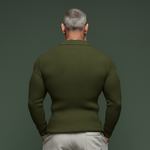Men's Classic Casual Tough Style Polo Collar Slim Sweater