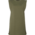 A-Line Loose Solid Color Split-Joint Round-Neck Mini Dresses