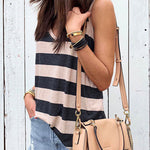 V Neck Striped Tank Top