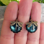 Vintage Dragonfly Glass Earrings