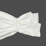 Flared Sleeves Long Sleeves Double Layered Elasticity Solid Color Tied V-Neck Blouses&Shirts Tops