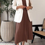 Strapless Ruched Pleated Dress