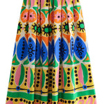 Printed halter neck cropped tank top and skirt set