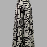 High Waisted Loose Pleated Printed Split-Joint Pants Trousers