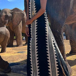 Take A Trip Ethnic Print Backless A-line Maxi Dress