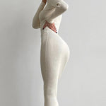 High Collar Short-length Pitted Knitted Dresses Women's Solid Color Knitted Dress