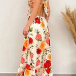MONET Blooming Rose Tie Back Cut-out Maxi Dress