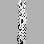 High Waisted Sleeveless Polka-Dot Mock Neck Jumpsuits