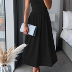 Spaghetti Strap Waisted A-line Midi Dress