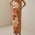 Sleeveless Flower Print Round-Neck Maxi Dresses