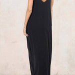 SOLID COLOR POCKET SLING VEST DRESS