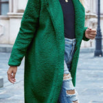 long coat with plush suit collar
