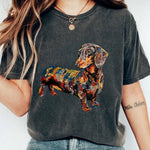Women's Dachshund Print Casual T-shirt