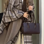 Retro Plaid Two-sided Wrap Coat