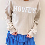 Gray HOWDY Drop Shoulder Graphic Sweatshirt