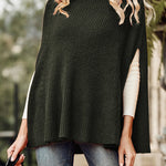 Turtleneck Poncho Chunky Knit Cape Wrap Sweaters