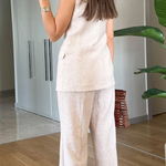 Fashion Lapel Vest & Pants Two-Piece Set