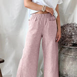 Cotton Linen Loose Fashion Casual Straight Leg Pants Women's Clothes