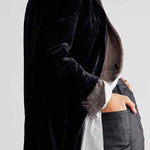 Elegant Solid Patchwork Turn-back Collar Outerwear