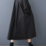 A-Line Long Sleeves Buttoned Split-Joint Lapel Midi Dresses Shirt Dress