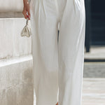 Linen-Blend Vest & Wide-Leg Trouser Set