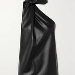 Sleeveless Asymmetric Solid Color High Neck Vest Top