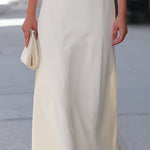 Ivory Collared Sleeveless Maxi Dress