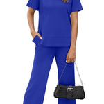 Women's Fashion Comfy Wide Leg 2 Piece Lounge Set