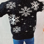Christmas Pattern Knitted Crew Neck Long Sleeved Sweater