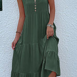 Sleeveless loose casual solid color vest dress