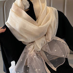 Sun-Protection Beaded See-Through Shawl&Scarf