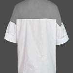 Short Sleeves See-Through Solid Color Split-Joint Lapel Blouses&Shirts Tops
