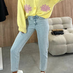 Embroidered Floral V-neck Long-sleeved Button-knit Cardigan