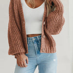 Women Open Front Button Down knit Fall Sweater Cardigan