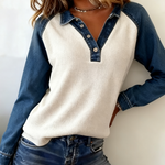 Lyra | Denim Detail Top