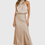 Ava™ | Glamorous Satin Halter Dress