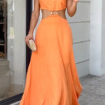 Sexy Halter Neck Backless Sleeveless Maxi Dress