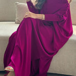 H-Line Loose Buttoned Solid Color Maxi Dresses