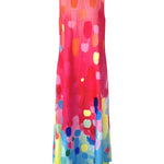 Loose Sleeveless Contrast Color Printed V-Neck Maxi Dresses