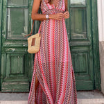 Strappy Sleeveless Slim Hem Slit Dress
