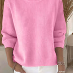 Women's Retro Solid Color Comfortable Print Turtleneck Knit Top