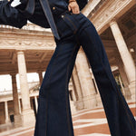 Flared High Waisted Split-Joint Jean Pants Bottoms
