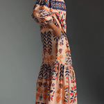Island Lover Printed Off The Shoulder Pocketed Flowy Midi Dress